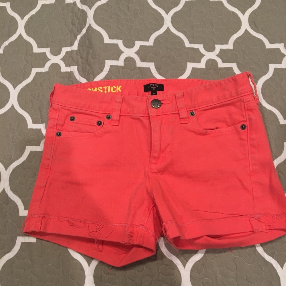 J Crew Pink Denim Shorts; MatchStick Stretch
